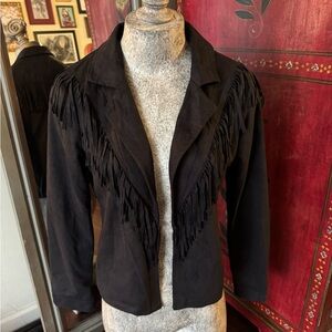 Fringed Black Women's Jacket